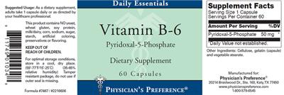 Photo of the Physician's Preference Vitamin B-6 label