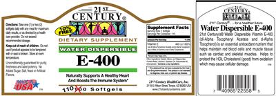 Photo of the 21st Century E-400 label