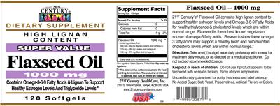 Photo of the 21st Century Flaxseed Oil 1000 mg label