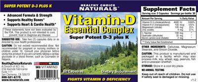 Photo of the Healthy Choice Naturals Vitamin-D Essential Complex label