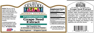 Photo of the 21st Century Grape Seed Extract label