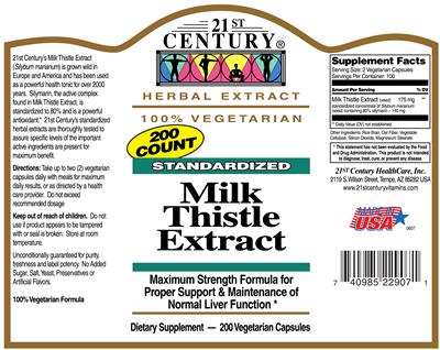 Photo of the 21st Century Milk Thistle Extract label