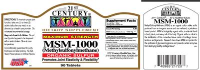 Photo of the 21st Century MSM-1000 label
