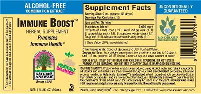 Photo of the Nature's Answer Immune Boost Alcohol-Free label