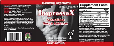 Photo of the Nature's Answer Maximum Strength Impressex Aphrodisiac Sexual Enhancer label