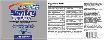 Photo of the 21st Century Sentry Senior label