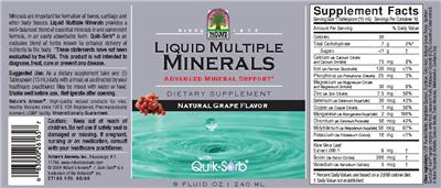 Photo of the Nature's Answer Liquid Multiple Minerals Natural Grape Flavor label