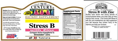 Photo of the 21st Century Stress B with Zinc label