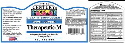 Photo of the 21st Century Therapeutic-M with Lutein label