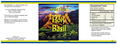 Photo of the New Sun Holy Basil label