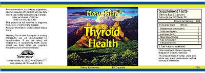 Photo of the New Sun Thyroid Health label