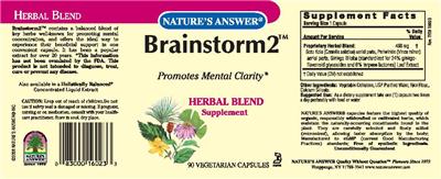 Photo of the Nature's Answer Brainstorm 2 label
