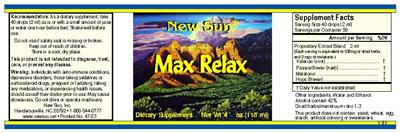 Photo of the New Sun Max Relax label