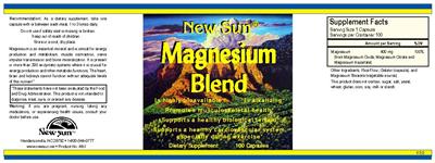 Photo of the New Sun Magnesium Blend label