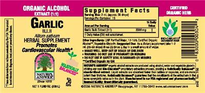 Photo of the Nature's Answer Garlic Bulb label