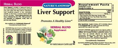 Photo of the Nature's Answer Liver Support label