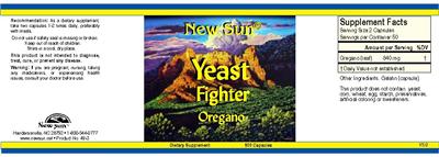 Photo of the New Sun Yeast Fighter Oregano label