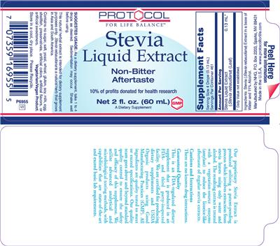 Photo of the Protocol For Life Balance Stevia Liquid Extract label