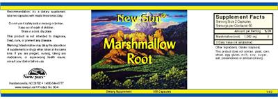 Photo of the New Sun Marshmallow Root label