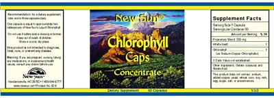 Photo of the New Sun Chlorophyll Caps Concentrate label