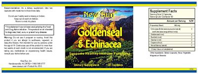 Photo of the New Sun Goldenseal & Echinacea label