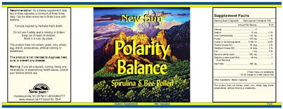 Photo of the New Sun Polarity Balance label