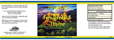 Photo of the New Sun Fenugreek & Thyme label