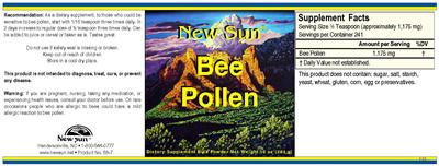 Photo of the New Sun Bee Pollen label