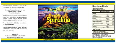 Photo of the New Sun Spirulina label