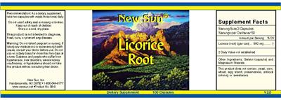 Photo of the New Sun Licorice Root label