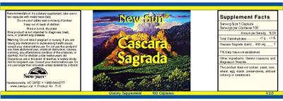 Photo of the New Sun Cascara Sagrada label