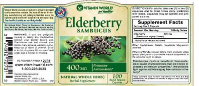 Elderberry Sambucus 400 mg