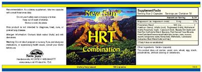 Photo of the New Sun HRT Combination label