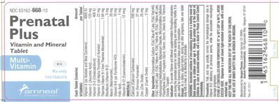 Prenatal Plus Vitamin And Mineral Tablet