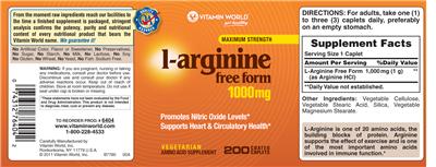 Maximum Strength L-Arginine 1000 mg