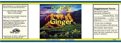 Photo of the New Sun Ginger label