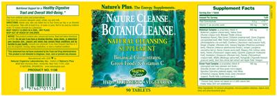 Photo of the Nature's Plus Nature Cleanse BotaniCleanse label