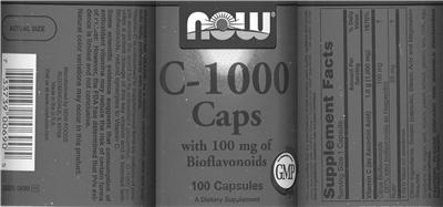 Photo of the NOW C-1000 Caps With 100 mg Of Bioflavonoids label