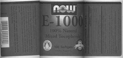 Photo of the NOW E-1000 label