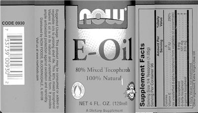 E-Oil 80% Mixed Tocopherols 100% Natural