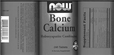 Photo of the NOW Bone Calcium label