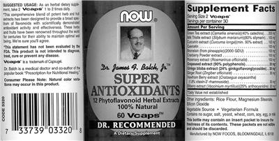 Photo of the NOW Dr. James F. Balch, Jr. Super Antioxidants label