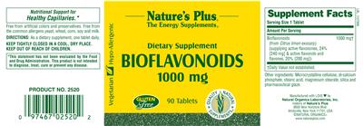 Photo of the Nature's Plus Bioflavonoids 1000 mg label