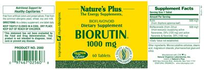 Photo of the Nature's Plus Biorutin 1000 mg label