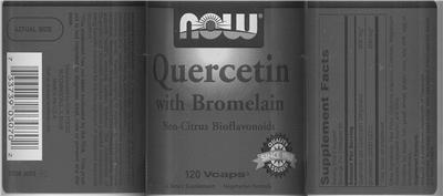 Photo of the NOW Quercetin with Bromelain label