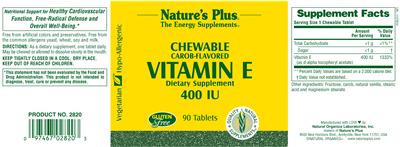 Chewable Carob-Flavored Vitamin E 400 IU