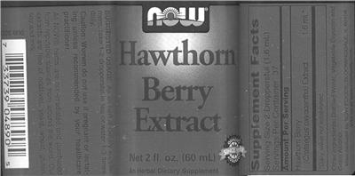 Photo of the NOW Hawthorn Berry Extract label