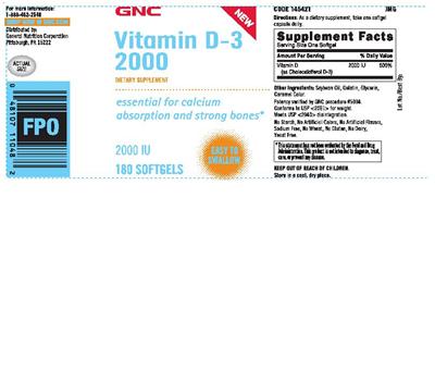 Photo of the GNC Vitamin D-3 2000 label