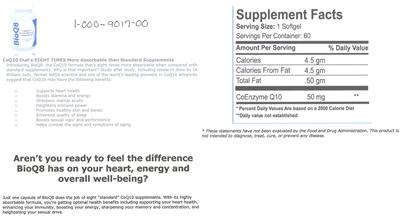 Photo of the Nutricell BioQ8 label