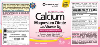 Calcium Magnesium Citrate With Vitamin D3 Natural Strawberry Flavor